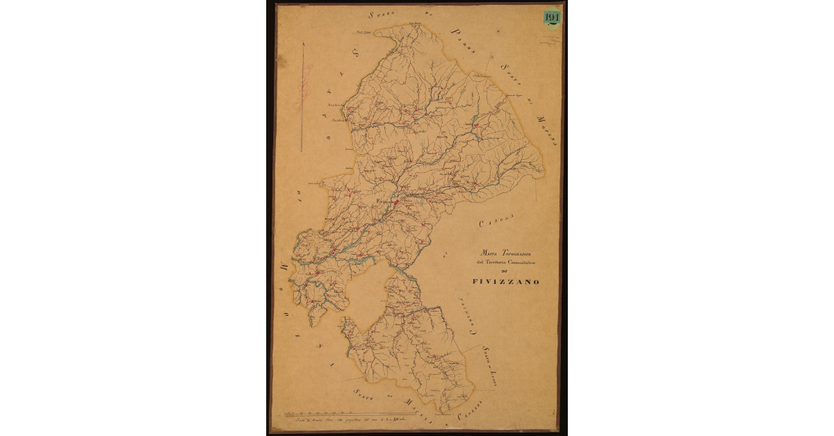 Mappa topografica del territorio comunitativo di Fivizzano