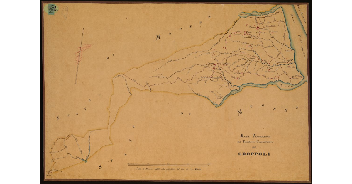 Mappa topografica del territorio comunitativo di Groppoli