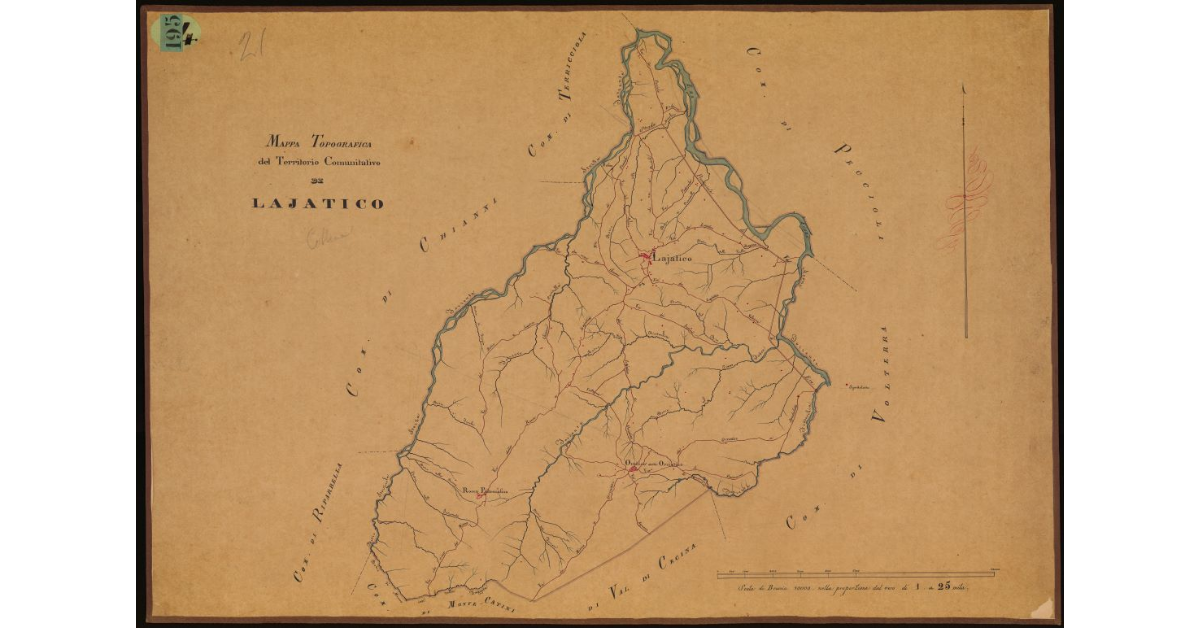 Mappa topografica del territorio comunitativo di Lajatico