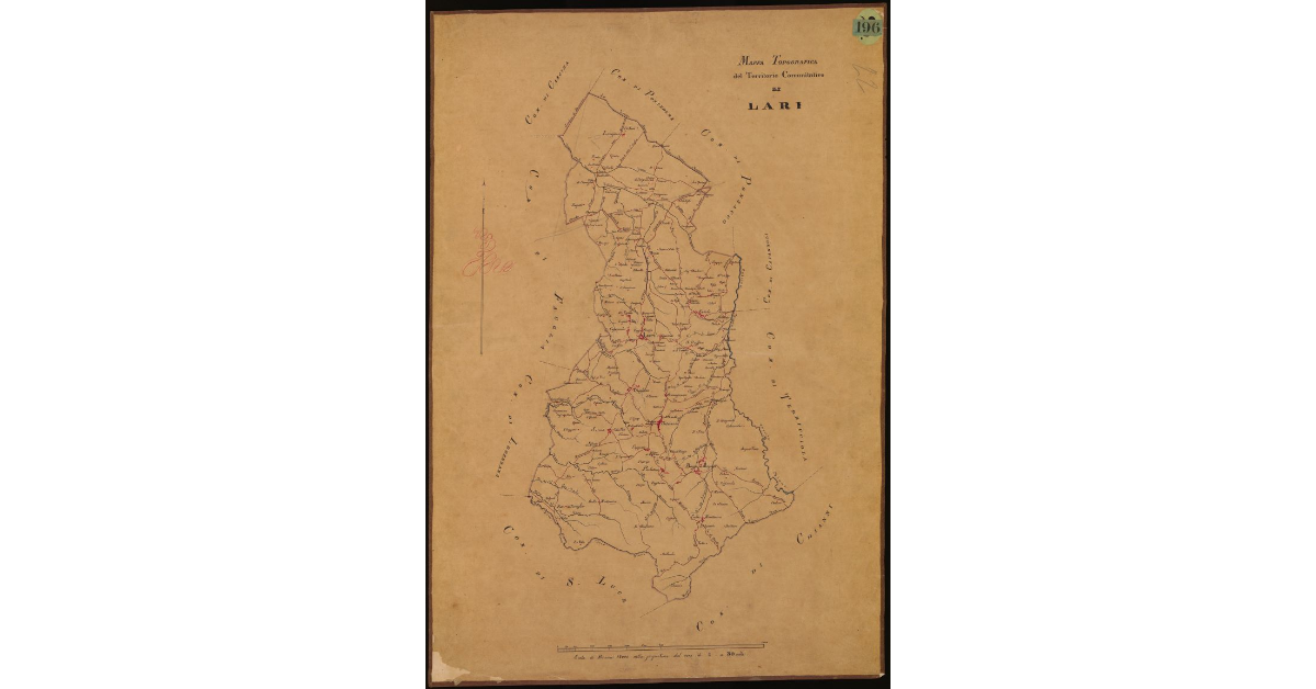 Mappa topografica del territorio comunitativo di Lari