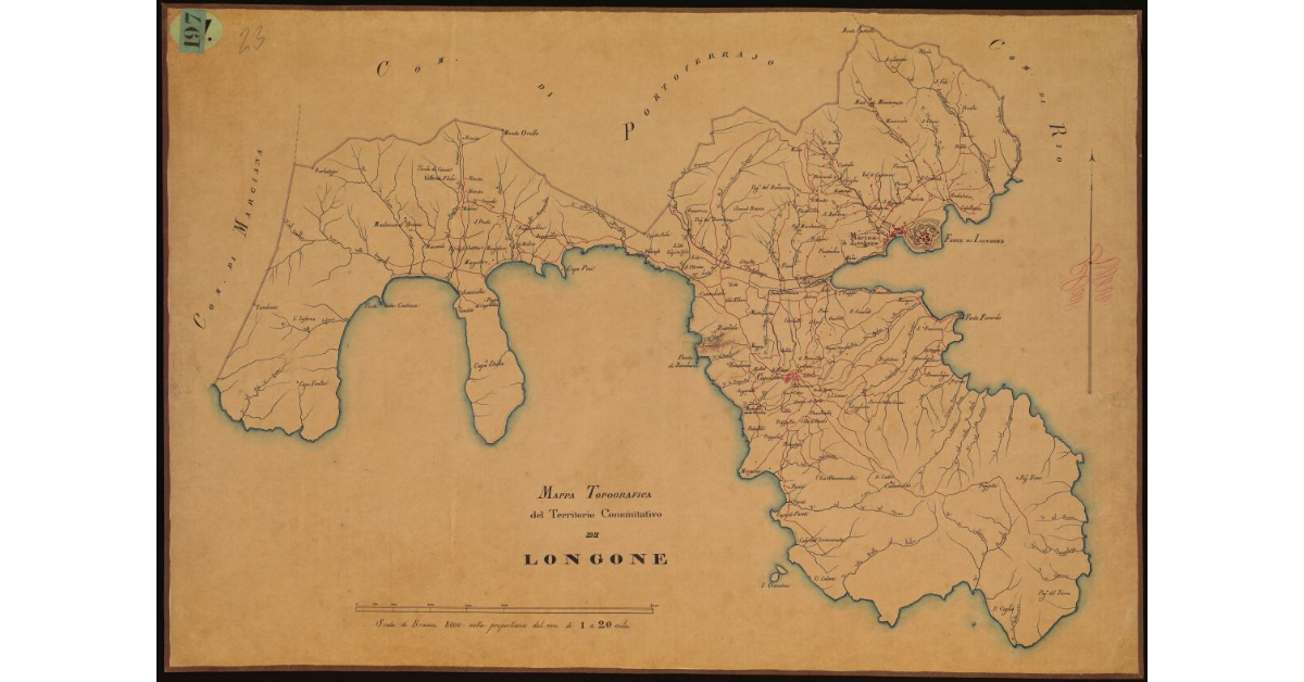 Mappa topografica del territorio comunitativo di Longone [oggi Porto Azzurro]