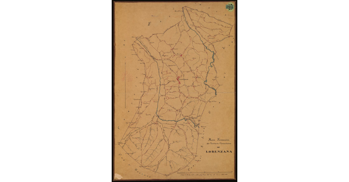 Mappa topografica del territorio comunitativo di Lorenzana