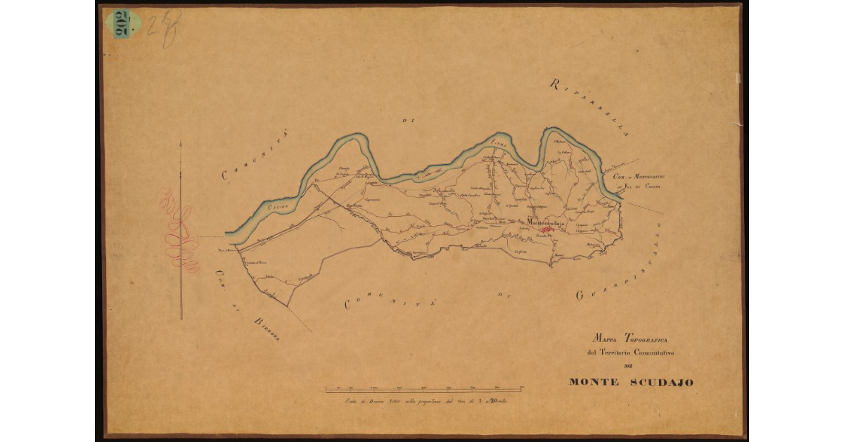 Mappa topografica del territorio comunitativo di Monte Scudaio