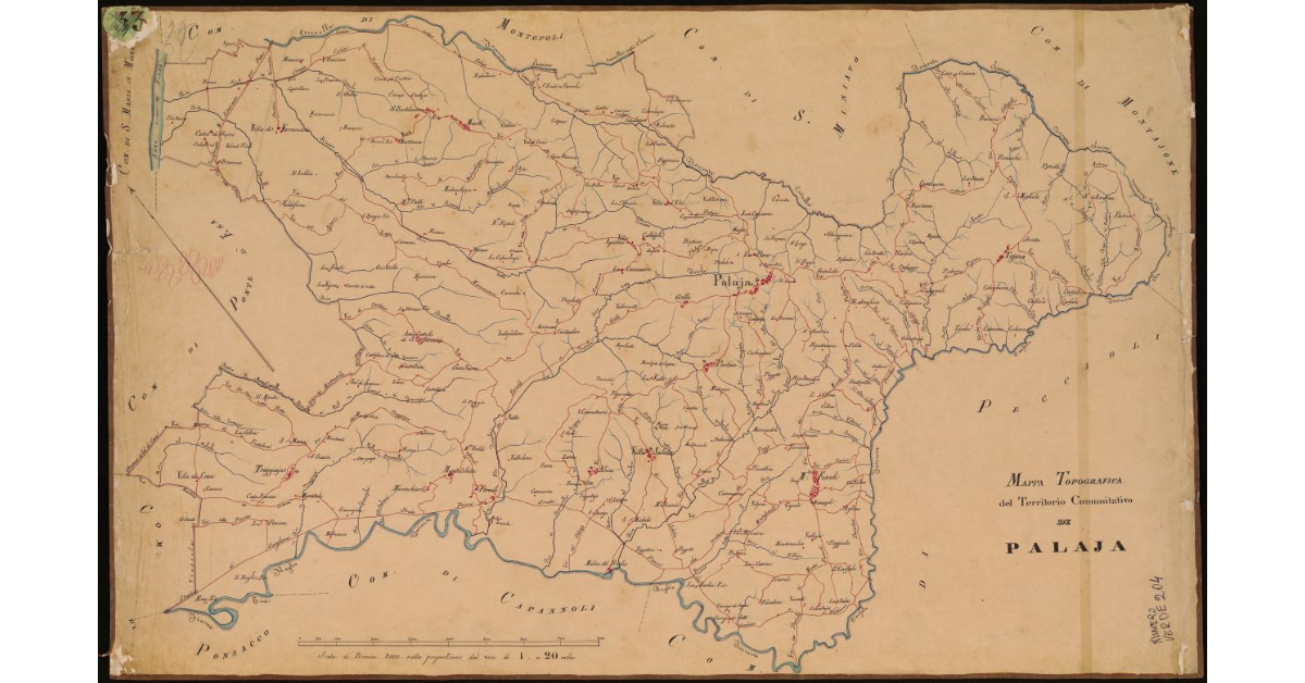 Mappa topografica del territorio comunitativo di Palaia