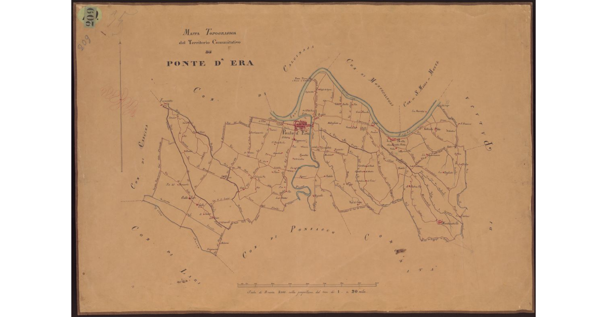 Mappa topografica del territorio comunitativo di Pontedera