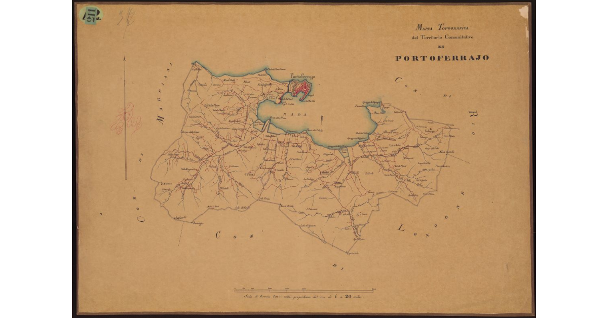 Mappa topografica del territorio comunitativo di Portoferraio