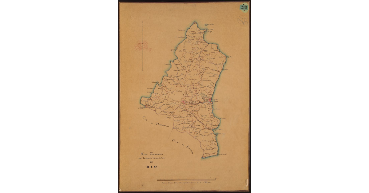 Mappa topografica del territorio comunitativo di Rio [nell'Elba]