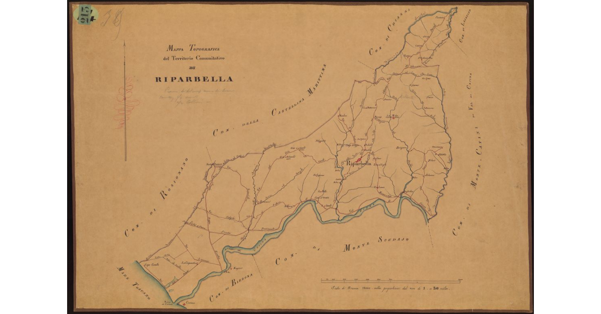 Mappa topografica del territorio comunitativo di Riparbella