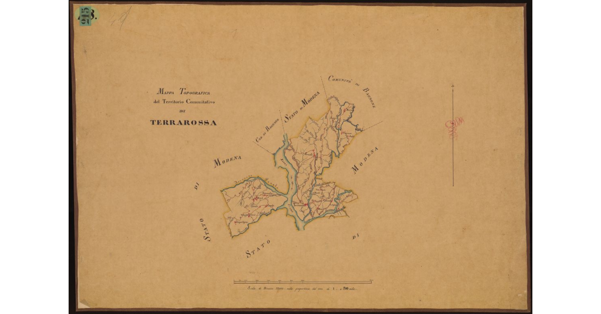Mappa topografica del territorio comunitativo di Terrarossa