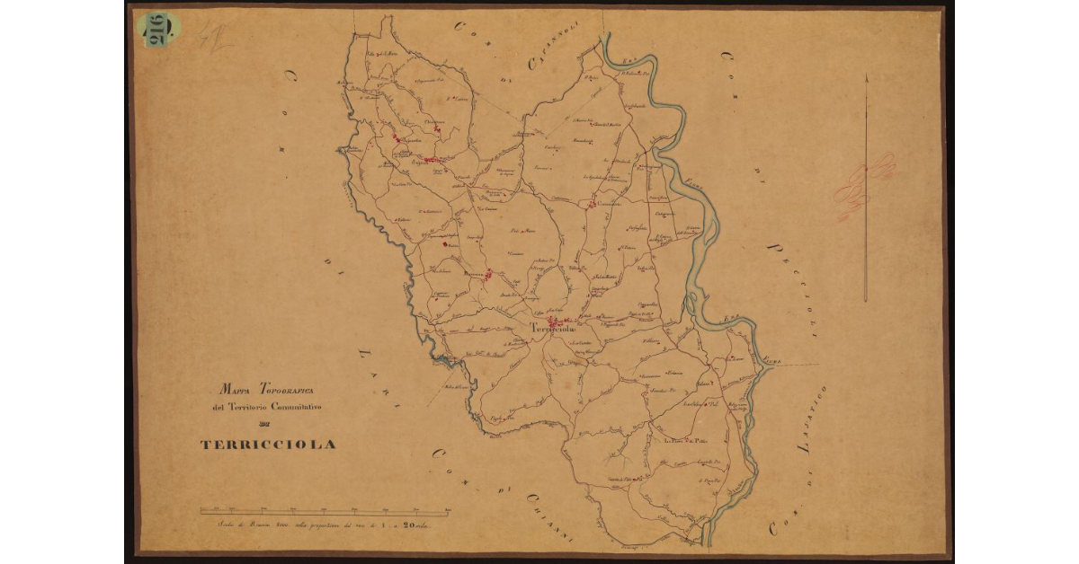 Mappa topografica del territorio comunitativo di Terricciola