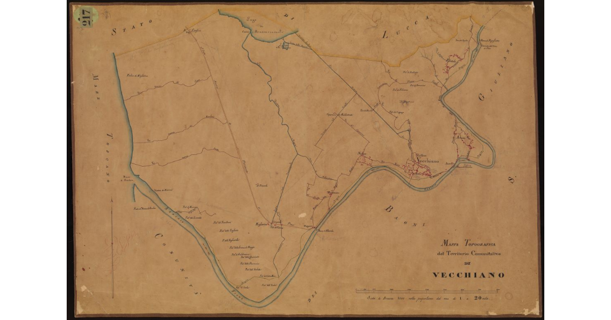 Mappa topografica del territorio comunitativo di Vecchiano