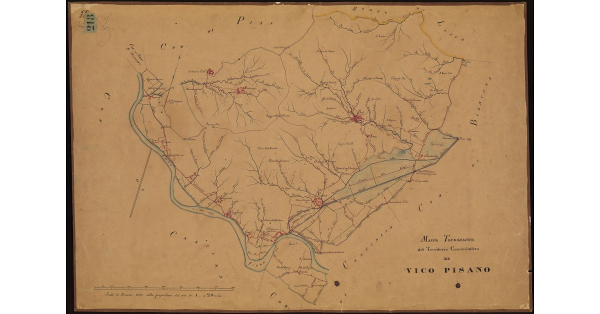 Mappa topografica del territorio comunitativo di Vicopisano