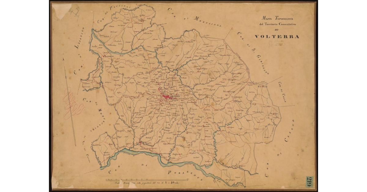 Mappa topografica del territorio comunitativo di Volterra