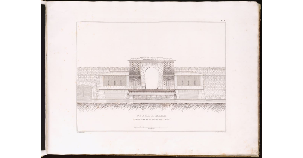 Porta a Mare [a Livorno]. Elevazione al di fuori della città