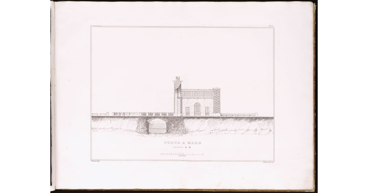 Porta a Mare [a Livorno]. Taglio A B