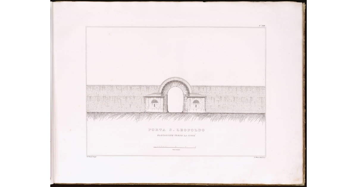 Porta San Leopoldo [a Livorno]. Elevazione verso la città