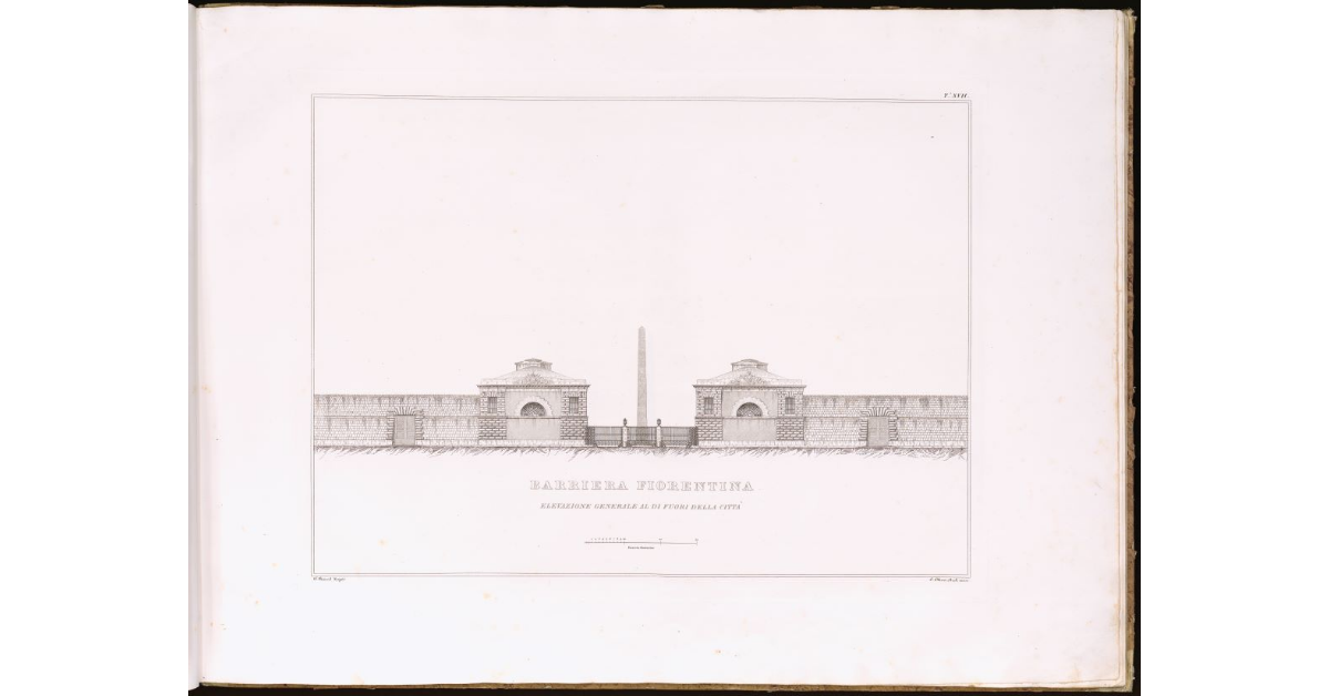 Barriera Fiorentina [a Livorno]. Elevazione generale al di fuori della città