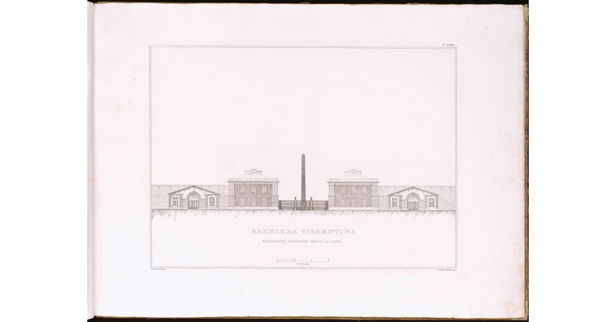 Barriera Fiorentina [a Livorno]. Elevazione generale verso la città