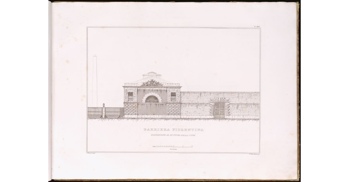 Barriera Fiorentina [a Livorno]. Elevazione al di fuori della città