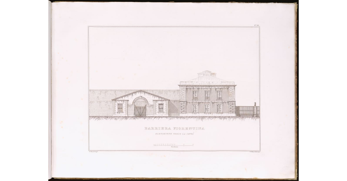 Barriera Fiorentina [a Livorno]. Elevazione verso la città