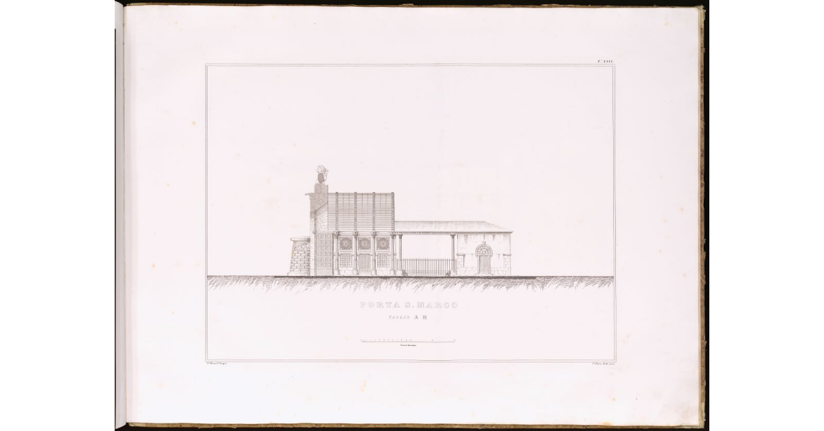Porta S. Marco [a Livorno]. Taglio A B