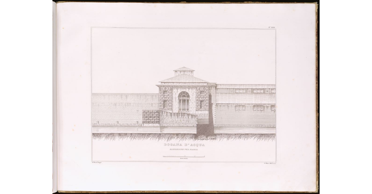 Dogana d'Acqua [a Livorno]. Elevazione per fianco