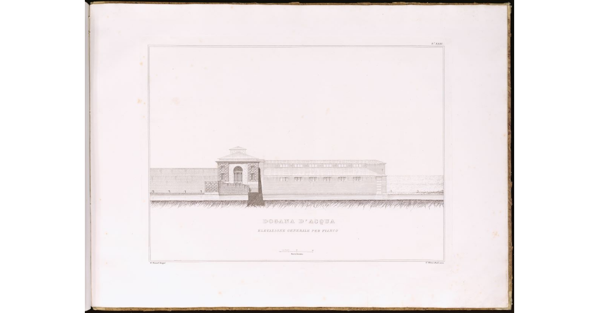 Dogana d'Acqua [Livorno]. Elevazione generale per fianco
