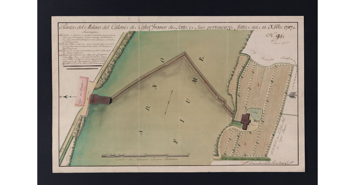 Pianta del Mulino del Callone di Castel Franco di Sotto, e sue pertinenze fatta nei 31 dicembre 1787
