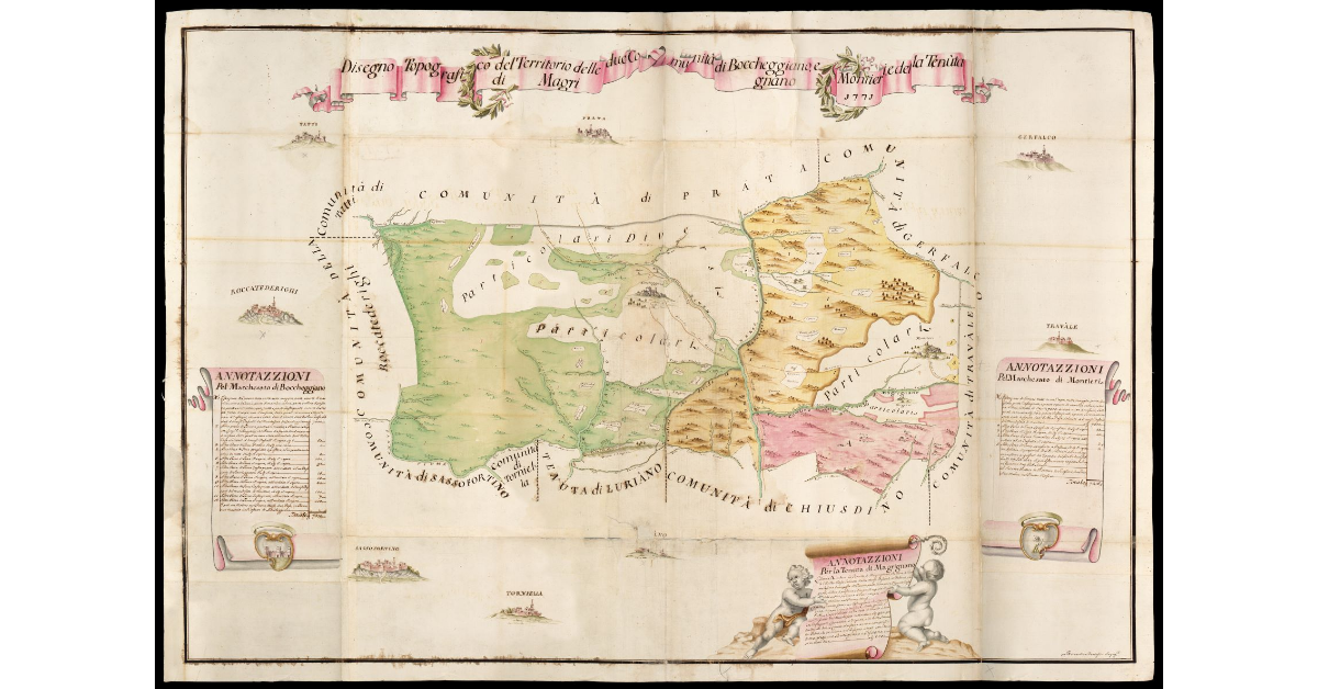 Disegno Topografico del Territorio delle due Comunità di Boccheggiano, e Montieri, e della Tenuta di Magrignano