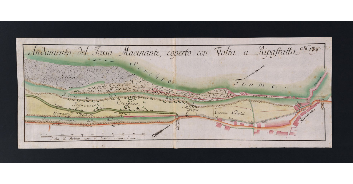 Andamento del Fosso Macinante, coperto con volta a Ripafratta