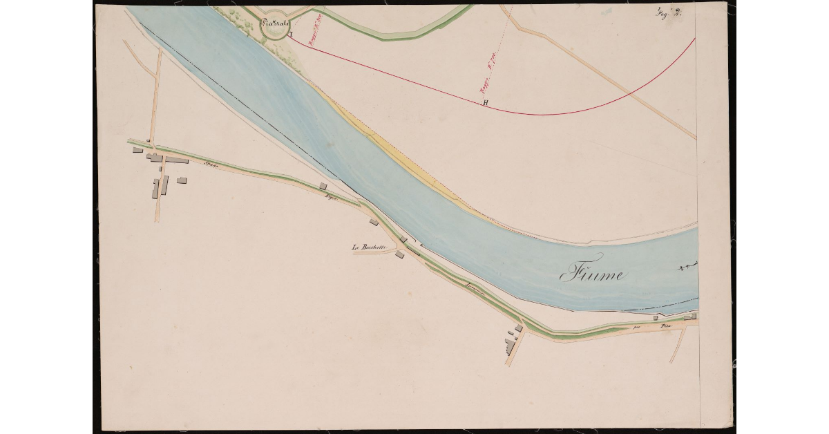 [Tavola II Ansa del fiume Arno fra le località Le Bocchette e Pisanello]
