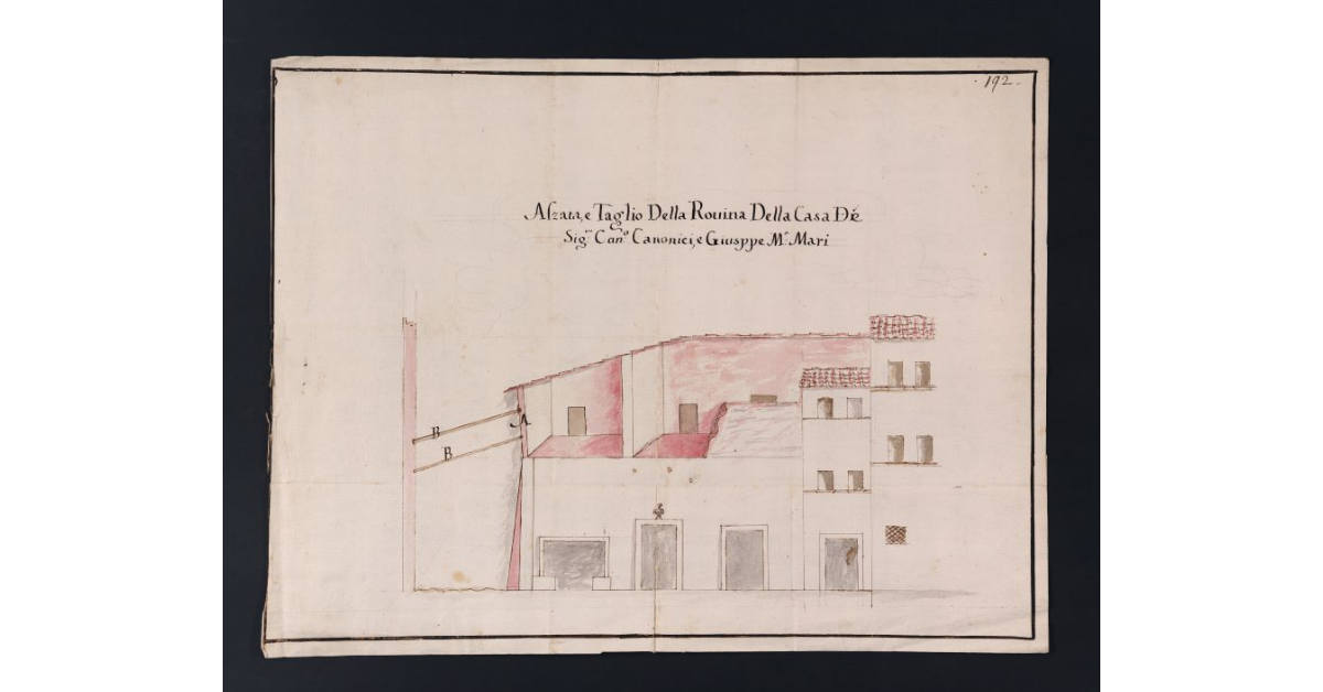 Alzata, e Taglio Della Rovina Della Casa De' Sig. Can. Canonici, e Giuseppe M. Mari