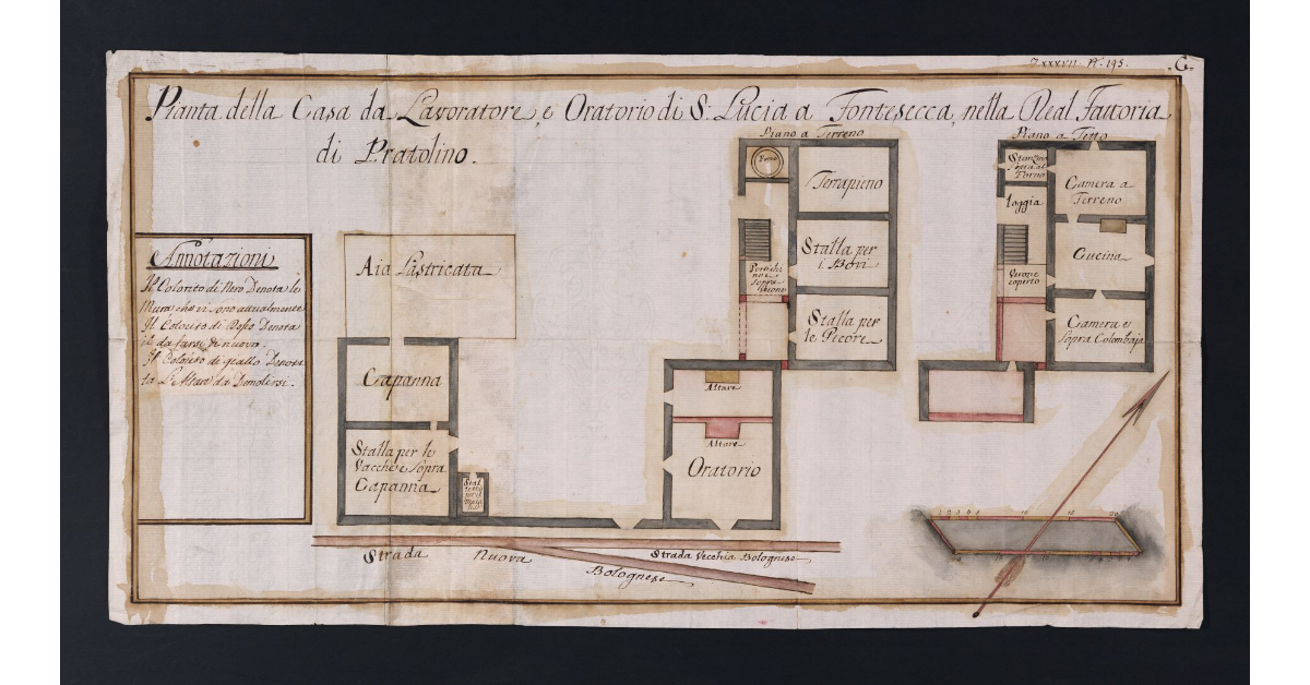 Pianta della Casa da Lavoratore, e Oratorio di S. Lucia a Fontesecca, nella Real Fattoria di Pratolino
