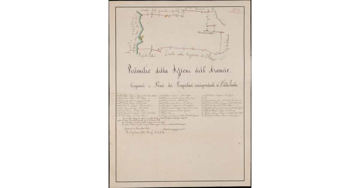 Perimetro della sezione di S. Bartolomeo in Silice o Arancio