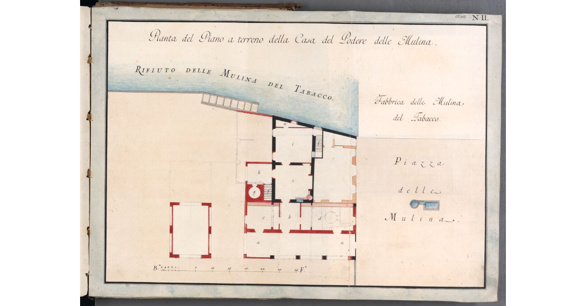 Pianta del Piano a Terreno della Casa del Podere delle Mulina