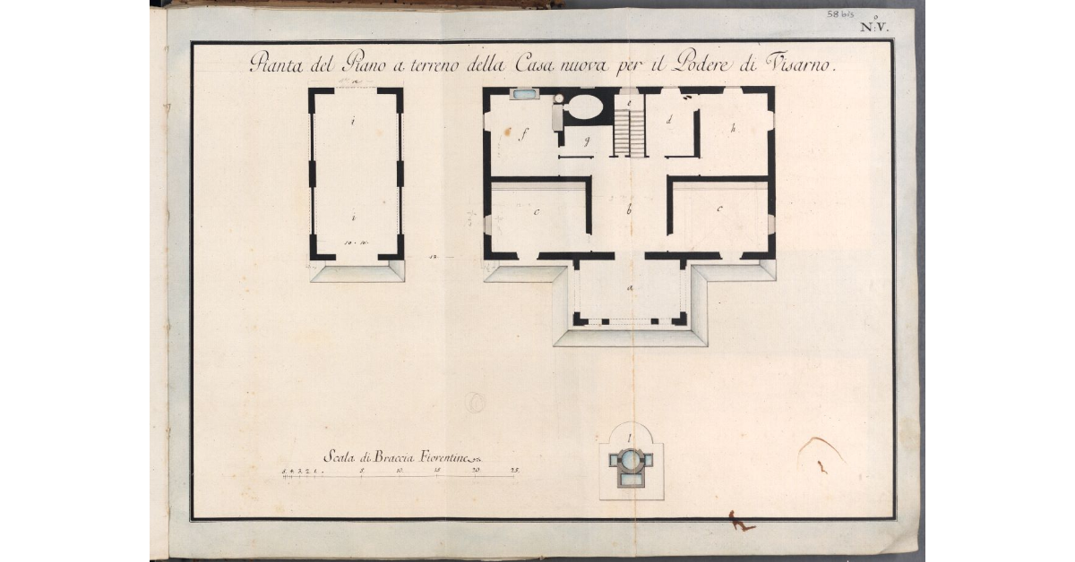 Pianta del Piano a terreno della Casa nuova per il Podere di Visarno