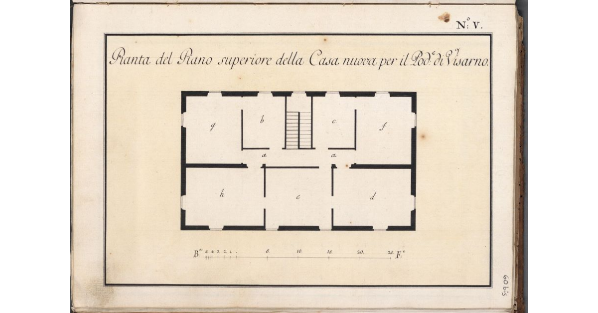 Pianta del Piano superiore della Casa nuova per il Pod. di Visarno
