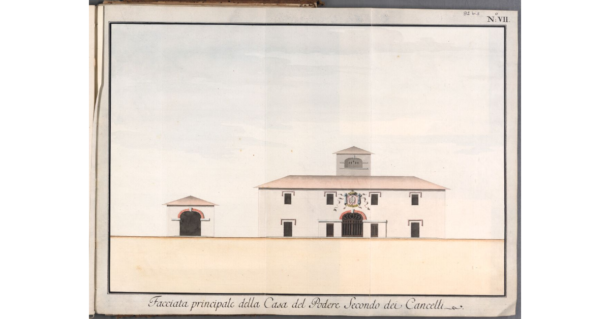 Facciata principale della Casa del Podere Secondo dei Cancelli