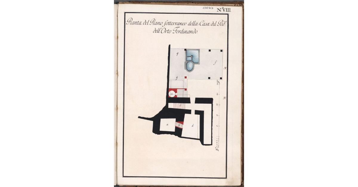 Pianta del Piano sotterraneo della Casa del Pod. dell'Orto Ferdinando