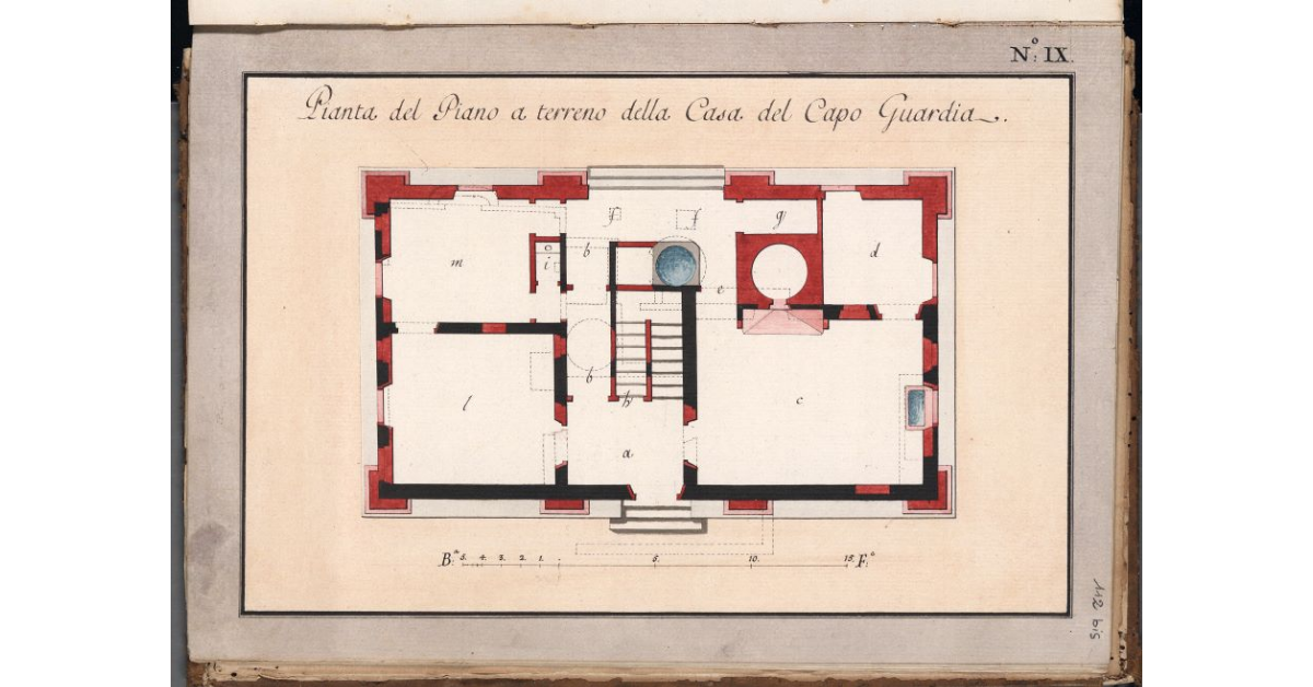 Pianta del Piano a terreno della Casa del Capo Guardia