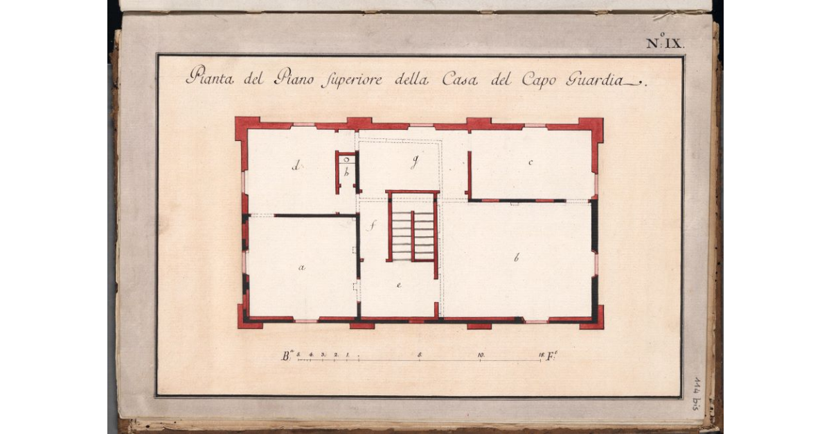 Pianta del Piano superiore della Casa del Capo Guardia