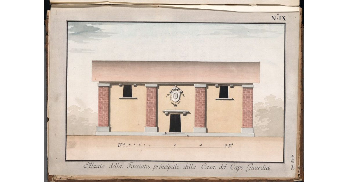 Alzato della Facciata principale della Casa del Capo Guardia