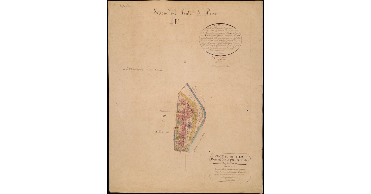 Foglio unico. Sezione del ponte di S. Pietro. Comunità di Lucca