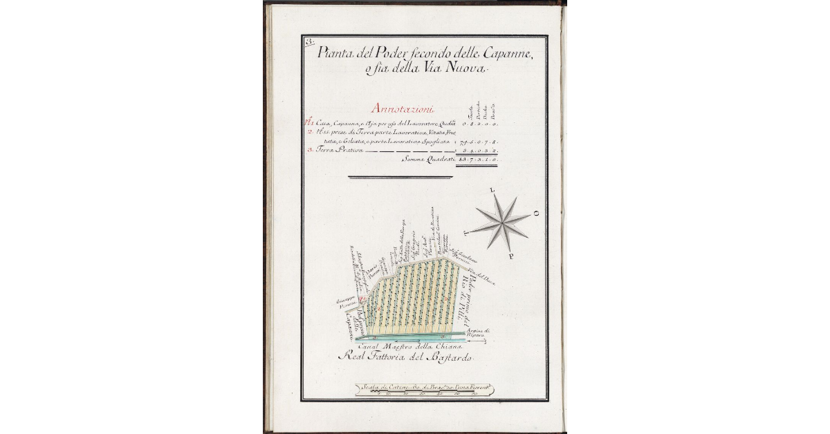 Pianta del Poder secondo delle Capanne, o sia della Via Nuova